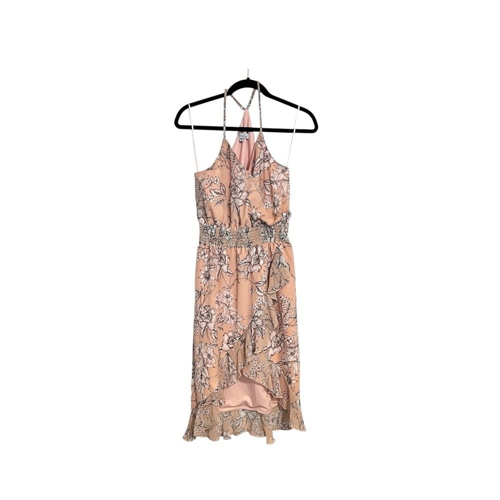 NWT Two Sisters The Label Pink Floral Ruffle Dress Sz US 4 AU 8 Small